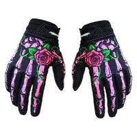 Ioensy - Guantes De Bicicleta Con Patrón De Dedo Esqueleto Para Hombres Y Mujeres Talla S