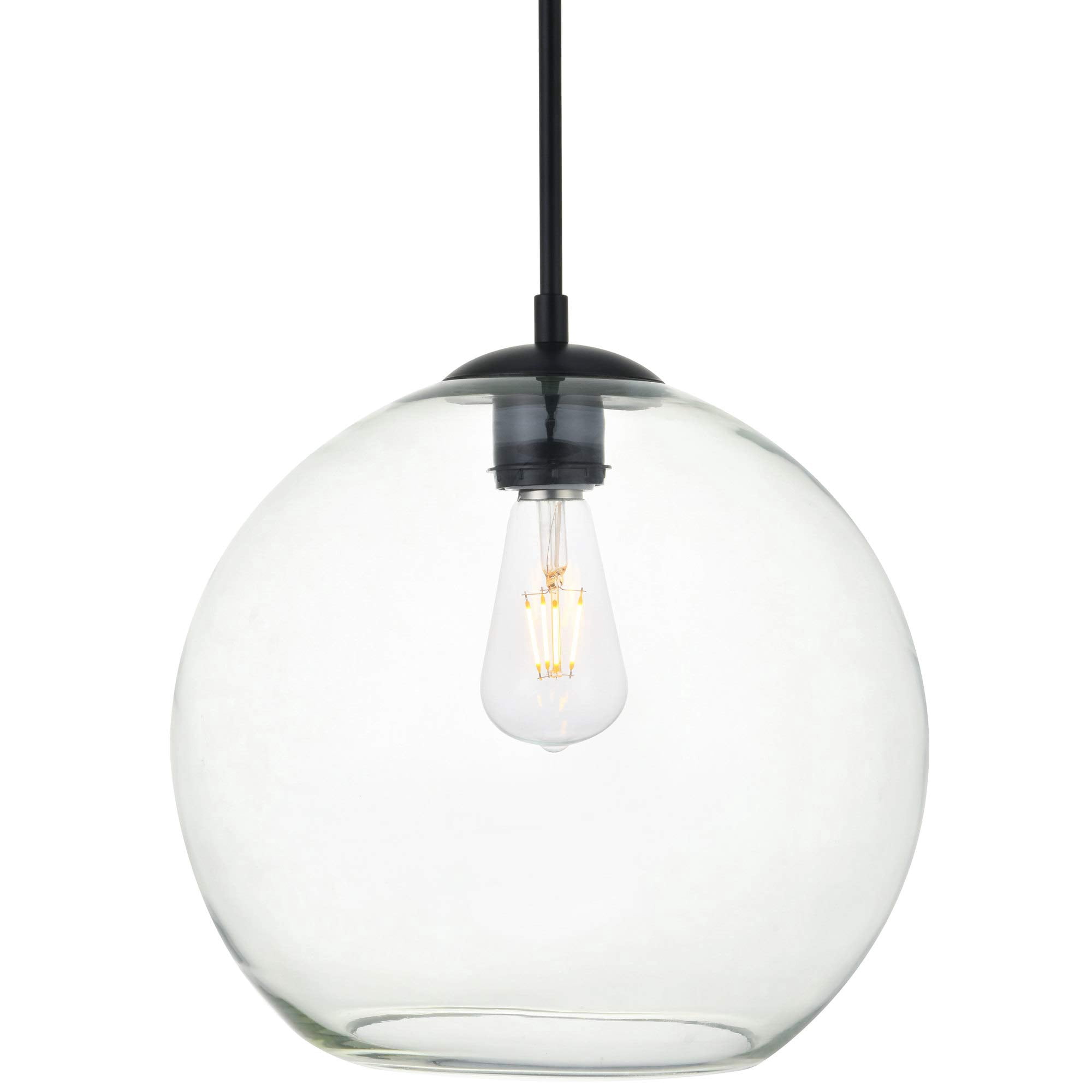Lámpara Colgante Elegant Lighting Baxter Negra Transparente 30 Cm