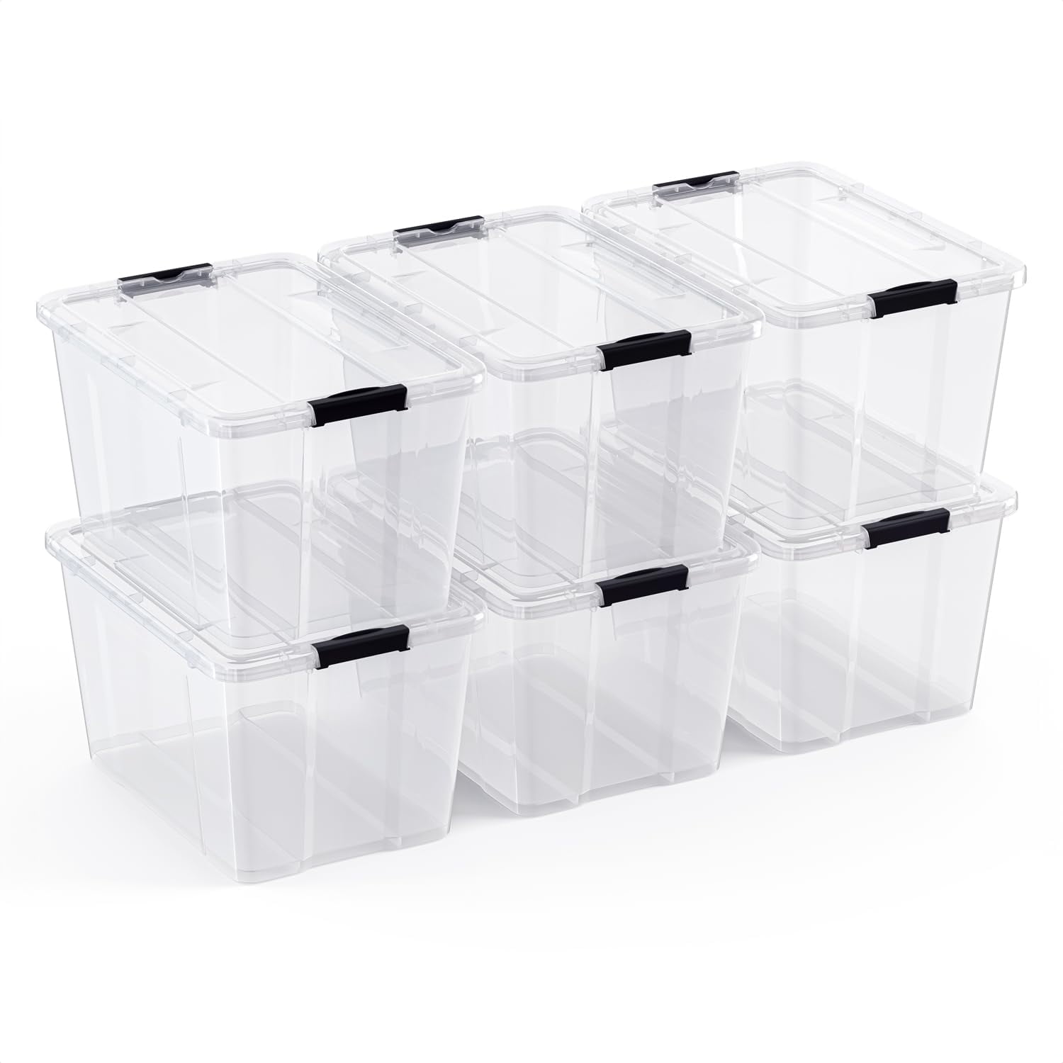 Lifetime Appliance Parts - Contenedor Organizador De Plástico, 34 Litros, Paquete De 6
