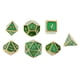 thumbnail image 2 of Dados Poliédricos De Aleación D4-D20 Muere Para Juguetes TRPG DND - Dorado Verde Oscuro, 2 of 5