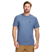 Camiseta Izod Saltwater De Manga Corta Con Estampado Para Hombre Azul M