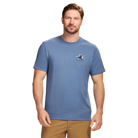 Camiseta Izod Saltwater de manga corta con estampado para hombre azul M