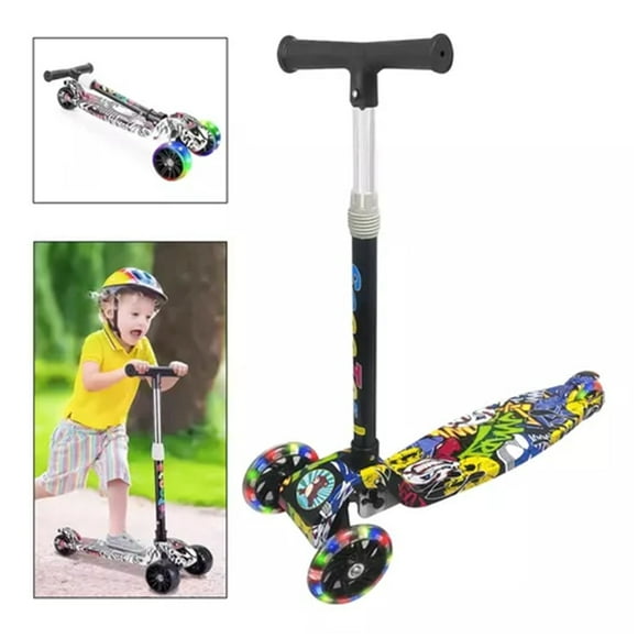 Monopatin Scooter 3 Ruedas Con Luz Led Colores Niños Bl-04