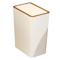 Magideal - Cubo De Basura Con Tapas, Cubo De Basura Nórdico, Cubo De Basura Estrecho, Cesto De Basura De Cocina Para El Hogar, Inodoro, Garaje, Estudio Y Sala De 15L Blanco