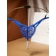 thumbnail image 2 of Hot Floral Embroidery Thongs, See Through Ultra Thin Pearl Massage Panties, Women's Lingerie & Underwear, 2 of 3