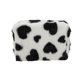 thumbnail image 1 of Unique Bargains 1 Pc Bolsa de Maquillaje con Cordón en Forma de Corazón para Vacaciones Viajes de Negocios Peluche Negro, 1 of 5