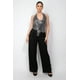thumbnail image 3 of Blusa De Fiesta Sin Mangas Con Lentejuelas Y Cuello Halter Cruzado Color Negro plateado (para Mujer), 3 of 5