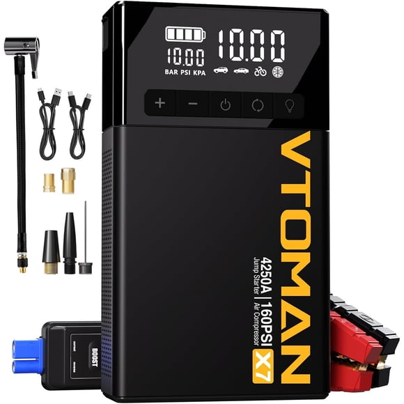 Arrancador e Inflador VTOMAN X7 4250A 24000mAh 160PSI 12V