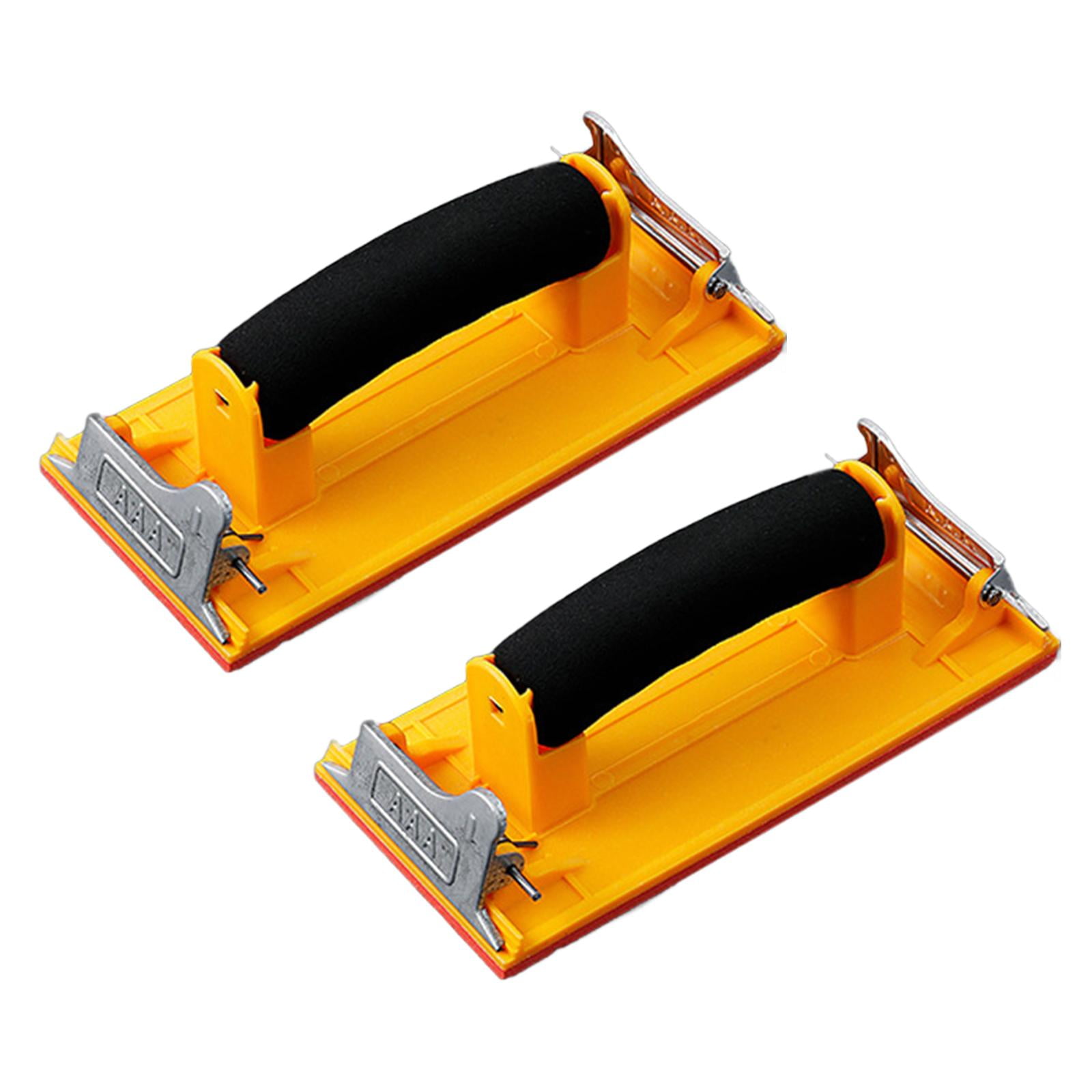 Magideal - 2x Lijadora Manual, Soporte Para Papel De Lija, Clip De Metal, Papel De Lija Con Mango, Soporte De Lijado Manual Para Cepillar Detalles, Lijado Manual Mango Negro