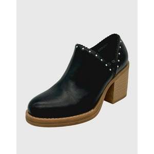 Danicolle Calzado - Botín Para Mujer Con Taco De 8 Cm, Cierre Lateral Y Tachas Decorativas Negro.
