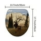 thumbnail image 1 of 1pc Mountain Elk Print Shower Curtain Set with 12 Hooks, Non-Slip Bathroom Rug, Toilet U-Shape Mat, and Toilet Lid Cover Pad - Stylish and Functional Bathroom Decor, 1 of 5