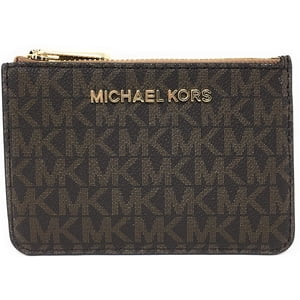 Billetera Michael Kors Con Tarjetero Y Llavero Café