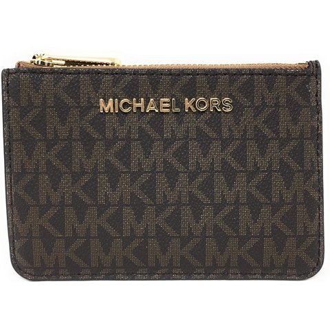 Billetera Michael Kors Con Tarjetero Y Llavero Café