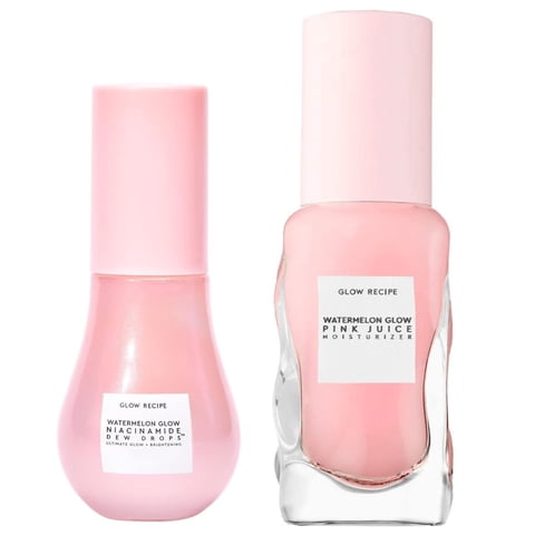 Set De Cuidado De La Piel Glow Recipe, Minigotas De Niacinamida, Rocío Y Jugo Rosa
