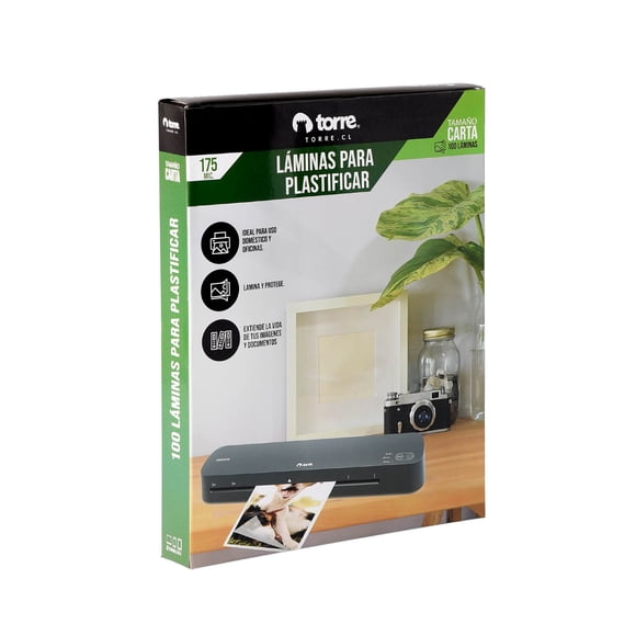 Laminas Plastificar Carta 175 Mic Torre 100 Uni