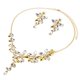 thumbnail image 1 of declaración de lujo rhinestone babero collar pendientes nupcial boda conjunto oro, 1 of 5