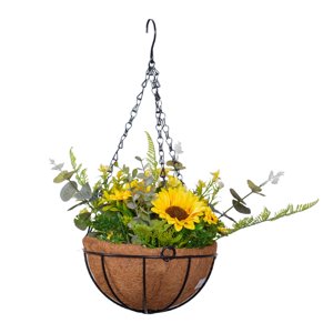 Bothyi - Flores Artificiales Colgantes En Cesta, Decoración De Primavera Para El Hogar, Patio, Estilo Exterior D