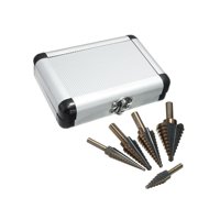 Magideal - Broca Cónica Escalonada Para Taladro Industrial Para Madera, Fácil De Transportar, De Acero De Alta Velocidad, Multifunción Para Placas De Aislamiento Estuche De Almacenamiento