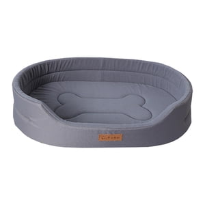Ioensy - Cama Para Mascotas Ovalada Fondo Antideslizante Bordes Delanteros Bajos Cama Para Perros Lavable Para Sofá Interior Gris L