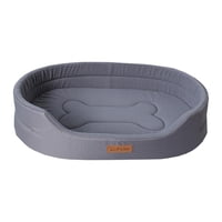 Ioensy - Cama Para Mascotas Ovalada Fondo Antideslizante Bordes Delanteros Bajos Cama Para Perros Lavable Para Sofá Interior Gris L