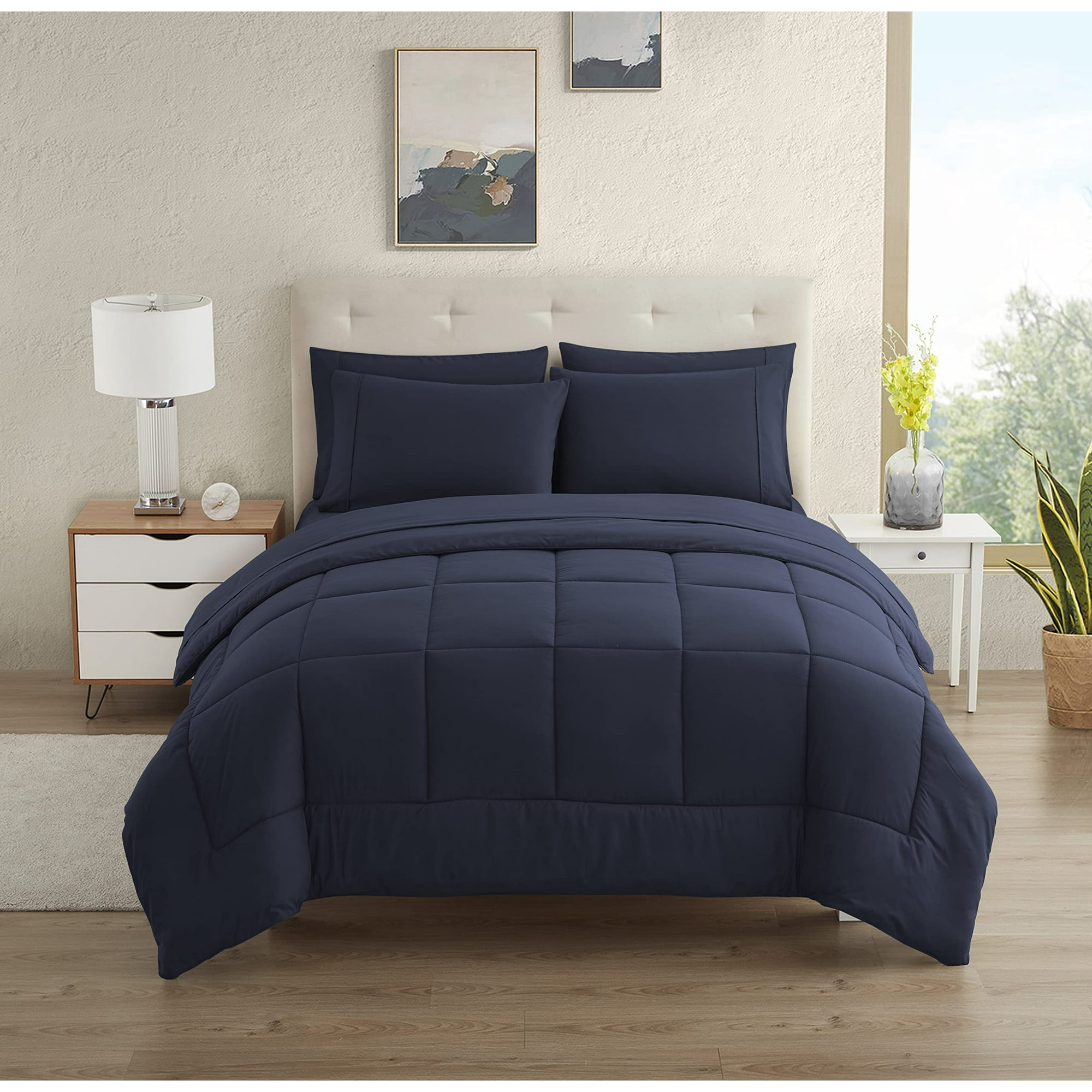Juego De Ropa De Cama Sweet Home Collection Dorm Room Twin Xl Azul Marino