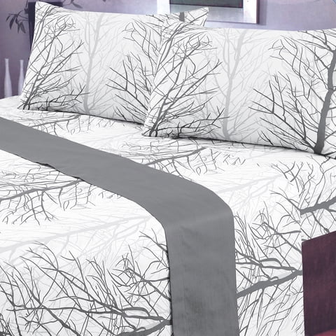 Mallorca - Juego De Sábanas T144 King Forest Grey