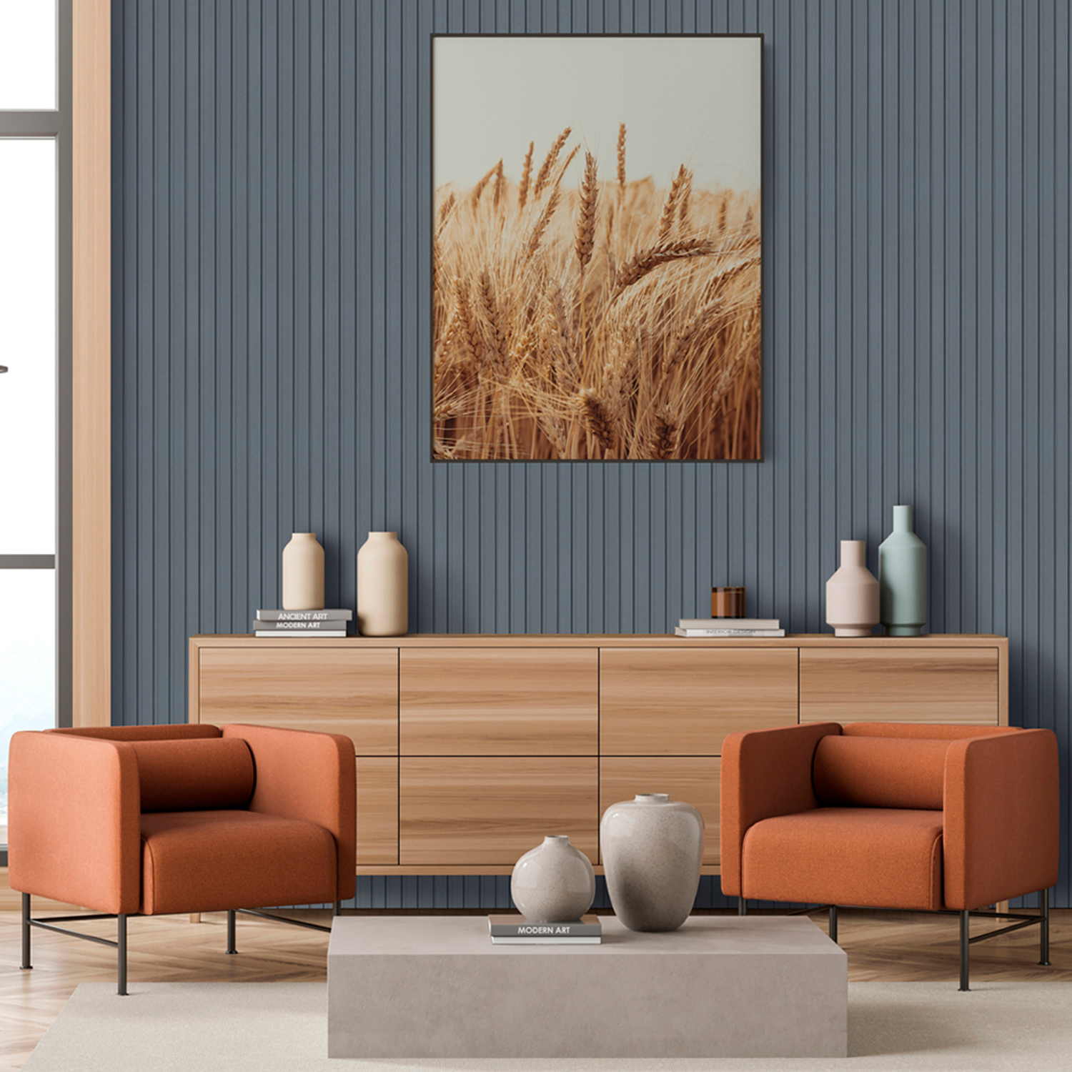 Masisa - Revestimiento Ripado Azul Pacífico 2440X160 Mm