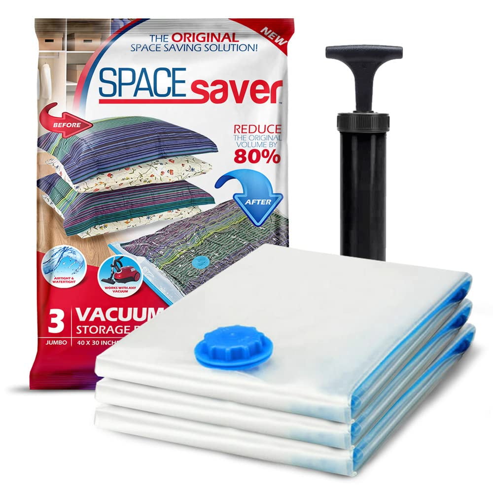 Bolsas De Almacenamiento Al Vacío Spacesaver, Tamaño Grande, Paquete De 5 Con Bomba
