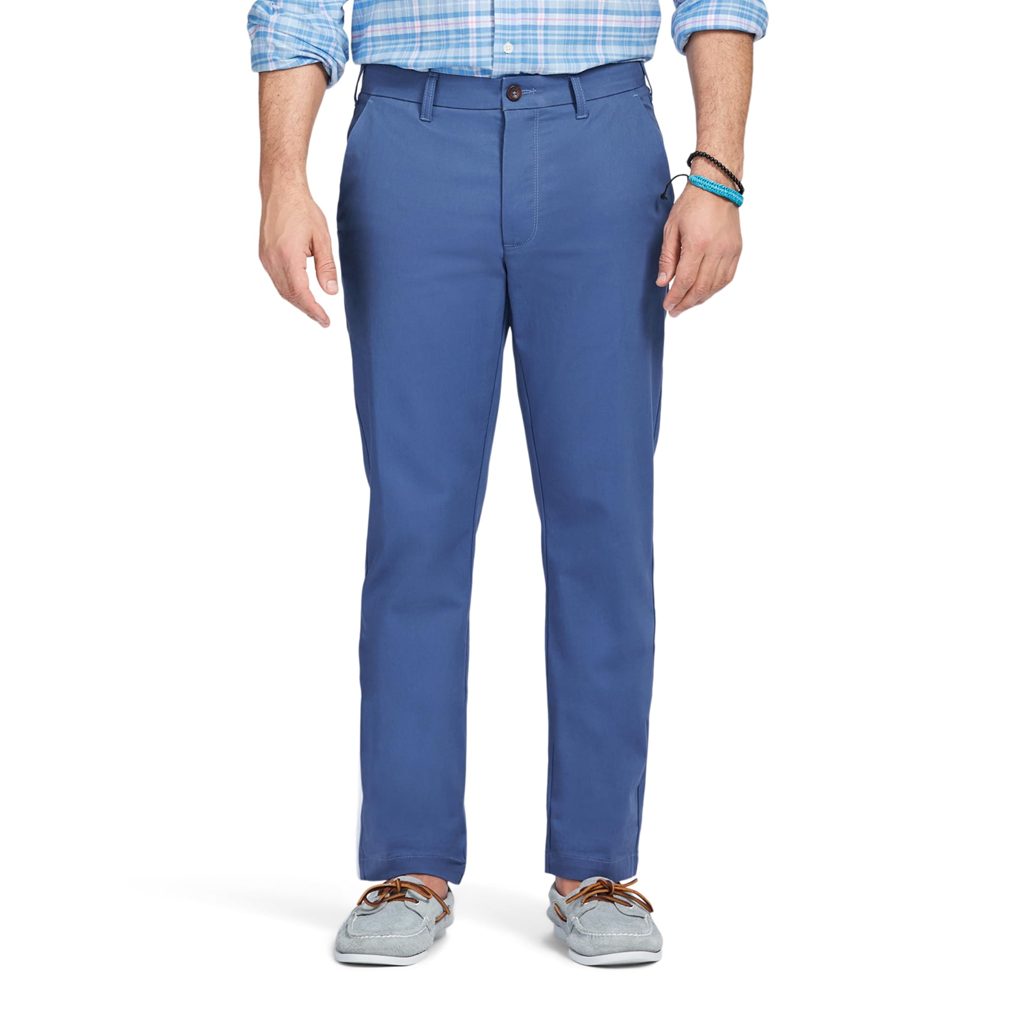 Pantalón Chino Izod Performance, Elástico, Corte Recto, Para Hombre, Azul