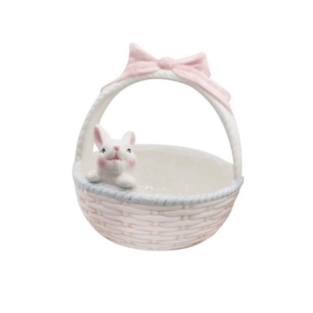 Cesta de Pascua de conejo de cerámica, cuenco de para conejo, maceta para flores creativa, centro de mesa, pequeños cuencos para servir 16 cm x 155 cm x 183 cm