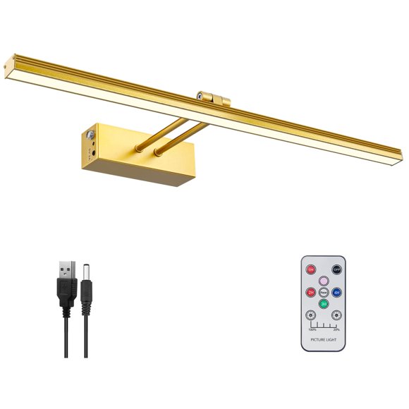 Luz para Cuadro FUNCHDAY 16" con Control Remoto Inalámbrico Dorado 5000 mAh