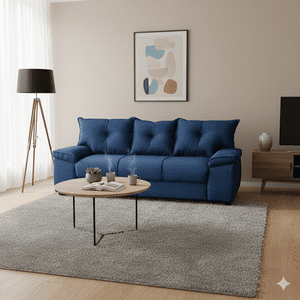 Intermuebles - Sofá Fortaleza 3 Cuerpos Tela Azul