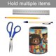 thumbnail image 5 of Súper Sema-theme Cylinder Pen Holder Pencil Organizer with Flannel Lining PVC Leather Material Cardboard Base for study work 10*8CM, 5 of 6
