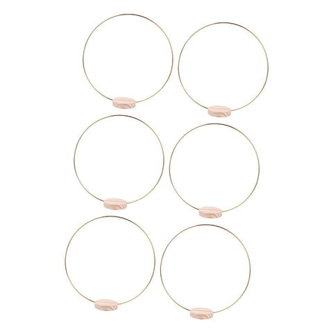 Bothyi - 6X Central Floral Hoop Piece With Wood Stand Wedding Wedding For Party Festival Dia 30Cm