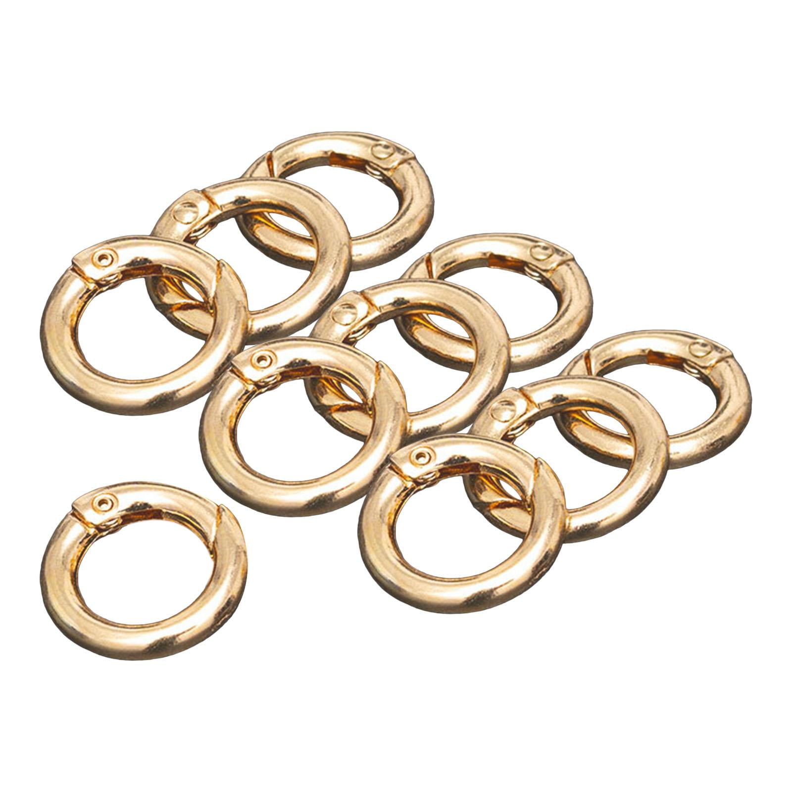 Magideal - Mosquetón Redondo De Aleación De 10 Uds., Clip A Presión, Hebilla De Llavero De Resorte, Accesorio De Organización Diy Para Bolso, Monedero, Llavero C , Áurea 20mm