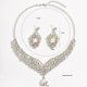 thumbnail image 3 of Xiao Hua 1 Juego de Aretes Nupciales, Collar, Joyería de Diamantes de Imitación en Forma de Lágrima, Juego de Joyería Geométrica Ajustable, Adecuado para Bodas, Negro, 3 of 3