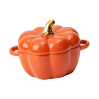 Magideal - Cuenco Para Sopa Con Forma De Calabaza, Cazuela, Bonito Utensilio De Cocina Con Asa Y Tapa Para Fiestas, Acción De Gracias, Hogar, Decoración De Otoño Naranja