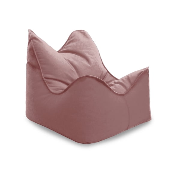 Puff Sillón Felpa Palo Rosa Con Relleno