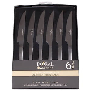 Juego 6 Cuchillos Carne Berlín Doral Acero Inoxidable - Ps