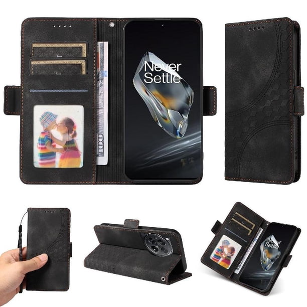 Carcasa FOXDOCK OnePlus 12 de cuero PU, diseño acolchado clásico, protección contra caídas y rayones