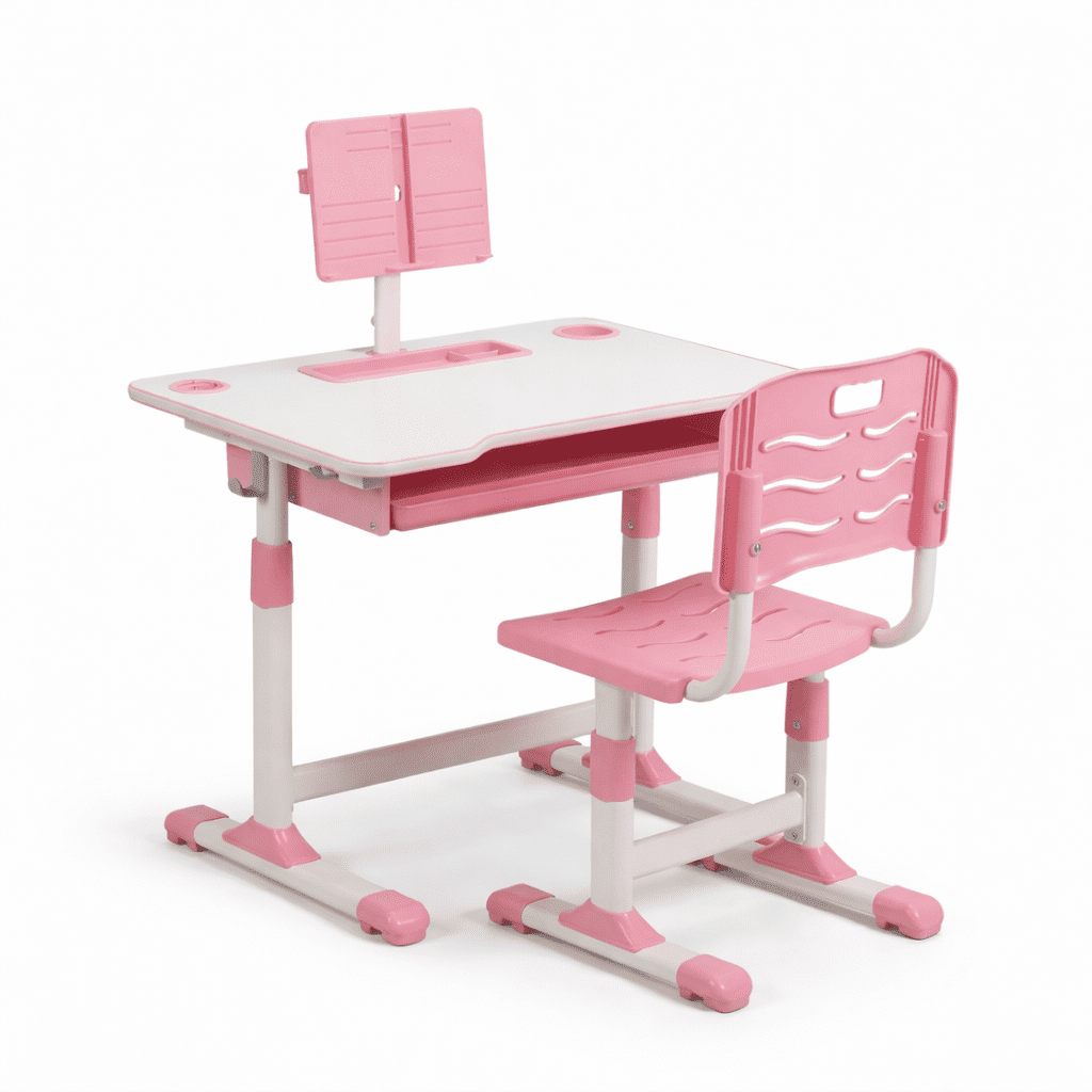 Space Home - Escritorio Infantil Rosado Con Silla Ergonomica