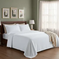 Casadeliacl - Juego De Sábanas Polar 2 Plazas Blanco Liso