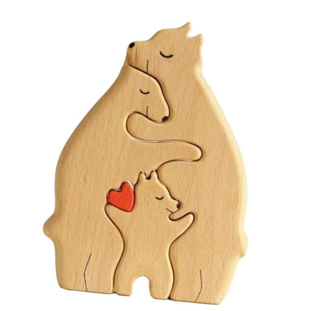 Familia De Osos Rompecabezas De Madera De Arte Escultura De Madera Para Regalo Para Navidad Familiar 3 Osos
