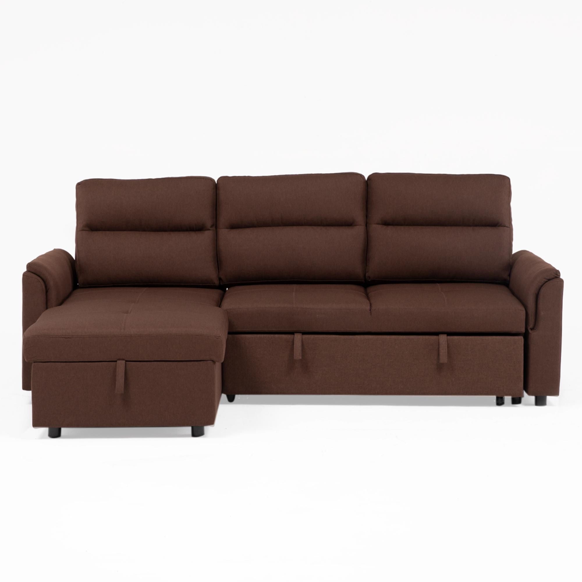 Daniels - Sofá Cama Chaise Reversible Lino Café