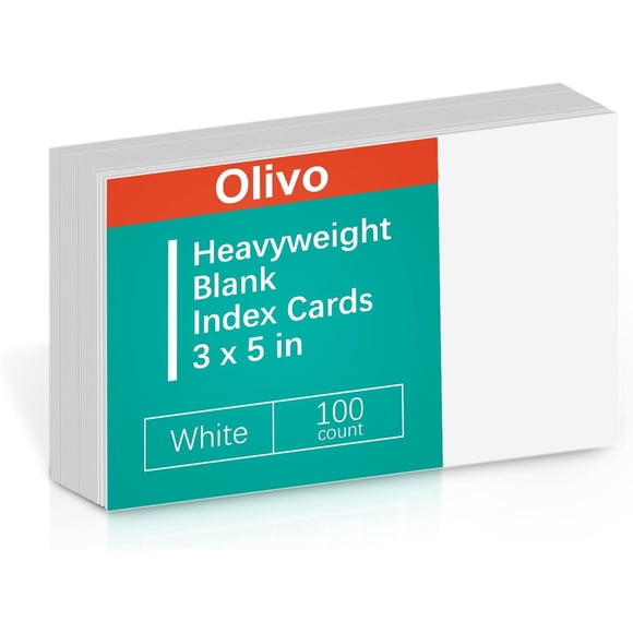 Olivo Blank Index Cards 3x5 Unlined Unruled Flash Note Cards