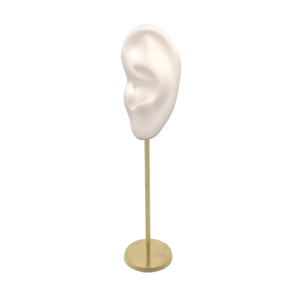 Soporte de exhibición de aretes, organizador de joyas, modelo de oreja, soporte de perno, accesorios de exhibición de fotografía, soporte de maniquí d Oído Izquierdo Blanco