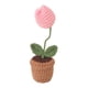 thumbnail image 2 of Mini Maceta Rústica Con Flores Tejidas A Mano, Estante Para Regalo De Cumplea?os Y Día De San Valentín, Tulipanes Rosas, 2 of 5