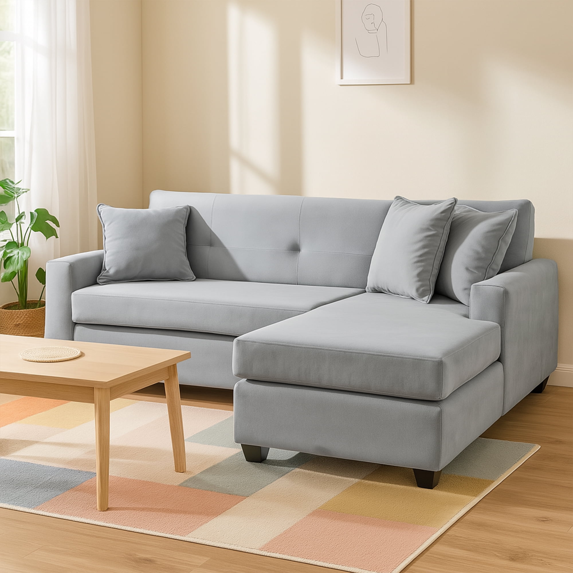 Mbc - Sofá L Intercambiable New Sevilla Felpa Gris