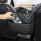 thumbnail image 3 of Soporte de bolso de coche entre asiento Asiento de cuero duradero Organizador de espalda Bolsa de almacenamiento de redes de conductor de mascotas y niños Bolsa de almacenamiento de redes de, 3 of 3