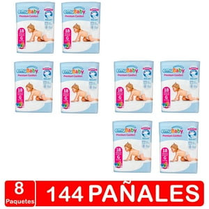 Pañales Emubaby Premium Comfort X8 - Talla G - 144 Pañales